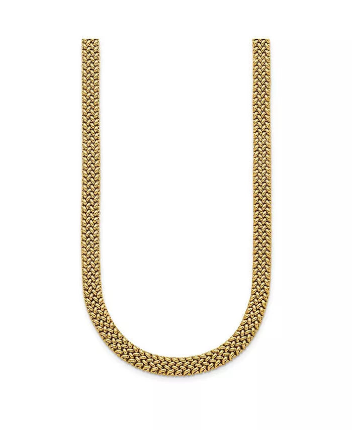 18k Yellow Solid Mesh Omega Necklace