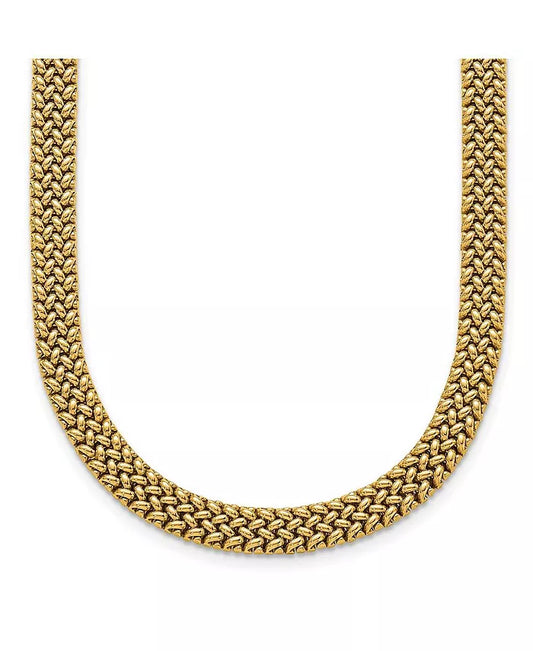 18k Yellow Solid Mesh Omega Necklace