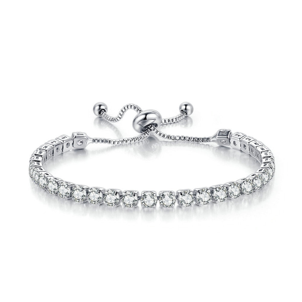 Tennis Bolo Bracelet in 0.12 cts Clear Cubic Zirconia