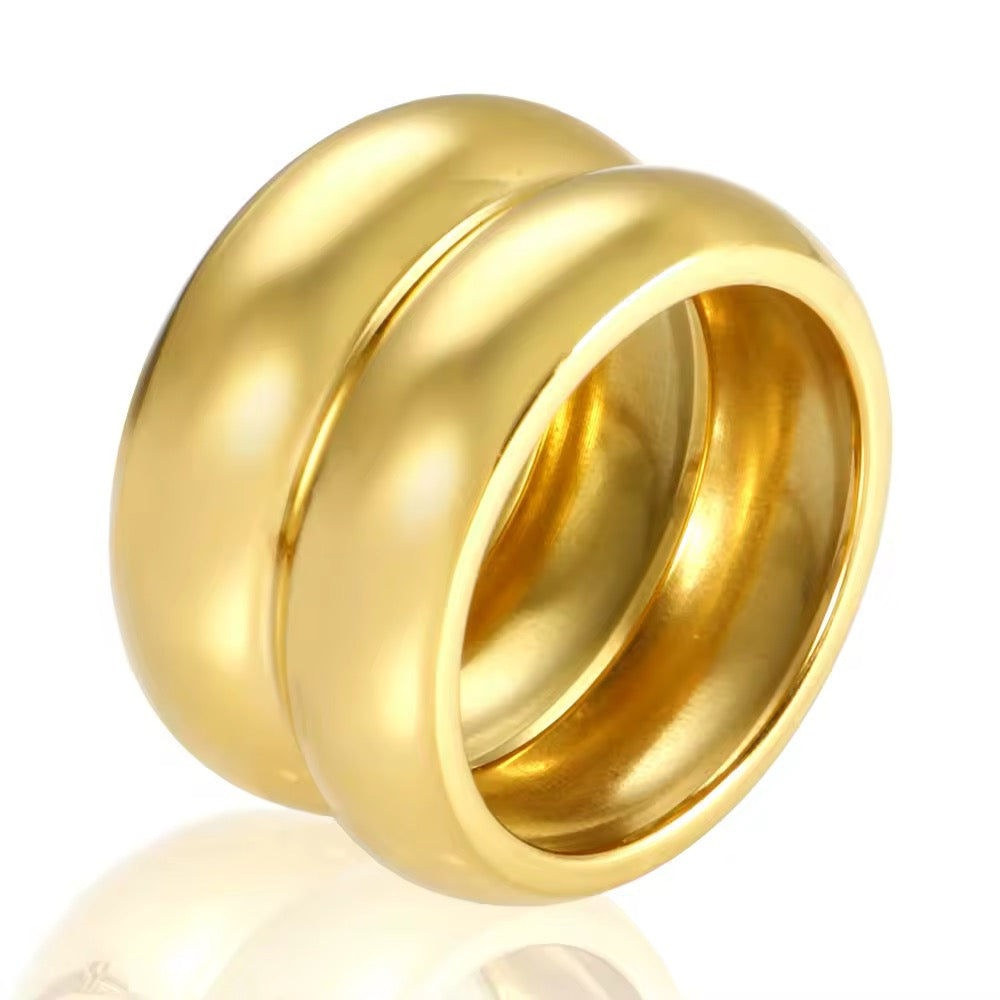 Double Dome Gold Vermeil Ring