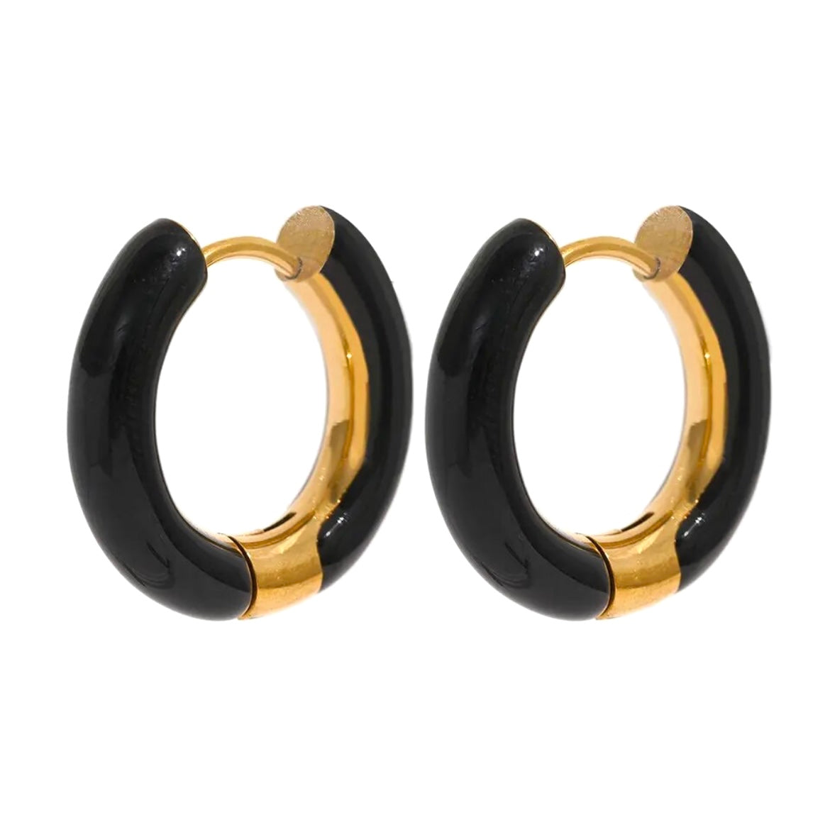 Enamel Huggie Hoop Earrings