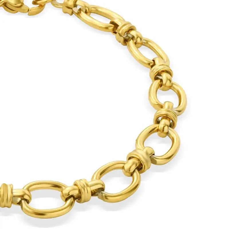 Oval Link Chain Bracelet in 14K Gold Plating