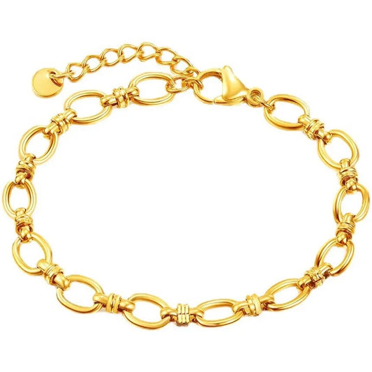 Oval Link Chain Bracelet in 14K Gold Plating