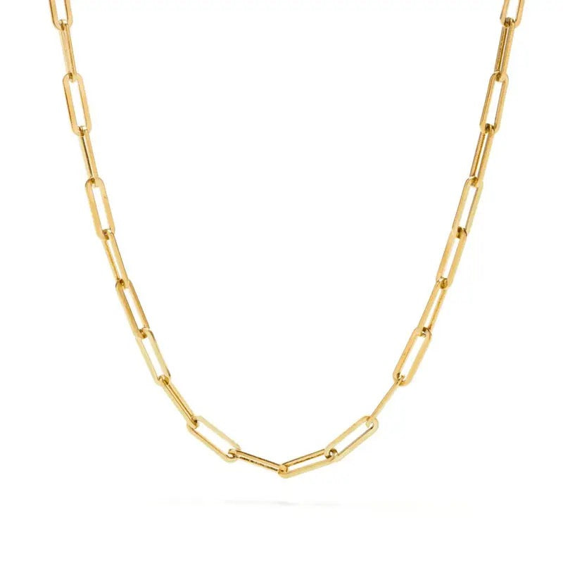 Paper Clip Chain Necklace in Gold Vermeil