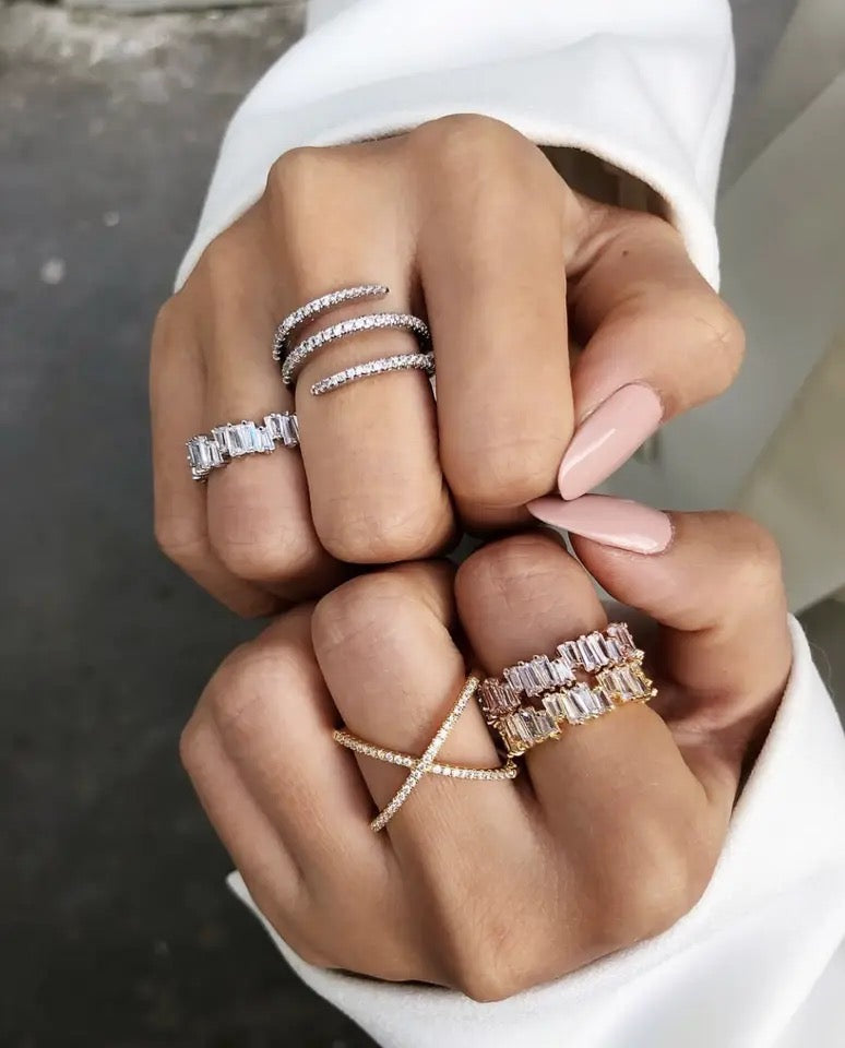 Stackable Ring in Baguette Cut CZ