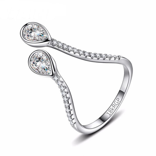 Wrap Ring in Teardrop-Cut Cubic Zircania