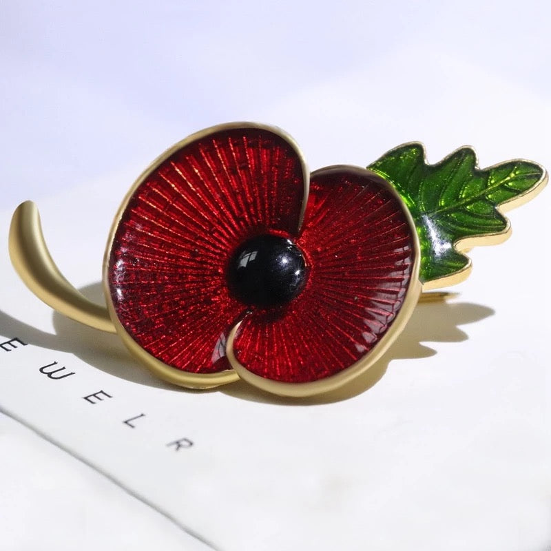 Red  Poppy Brooch