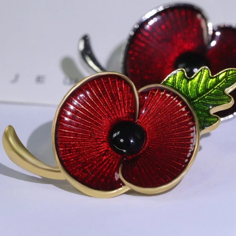 Red  Poppy Brooch