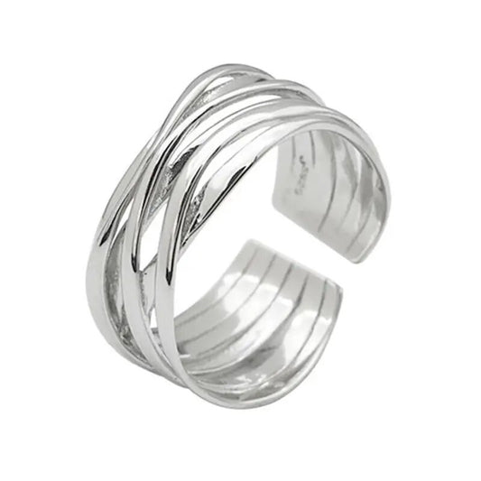 Multi-Row Cuff Ring in Sterling Silver