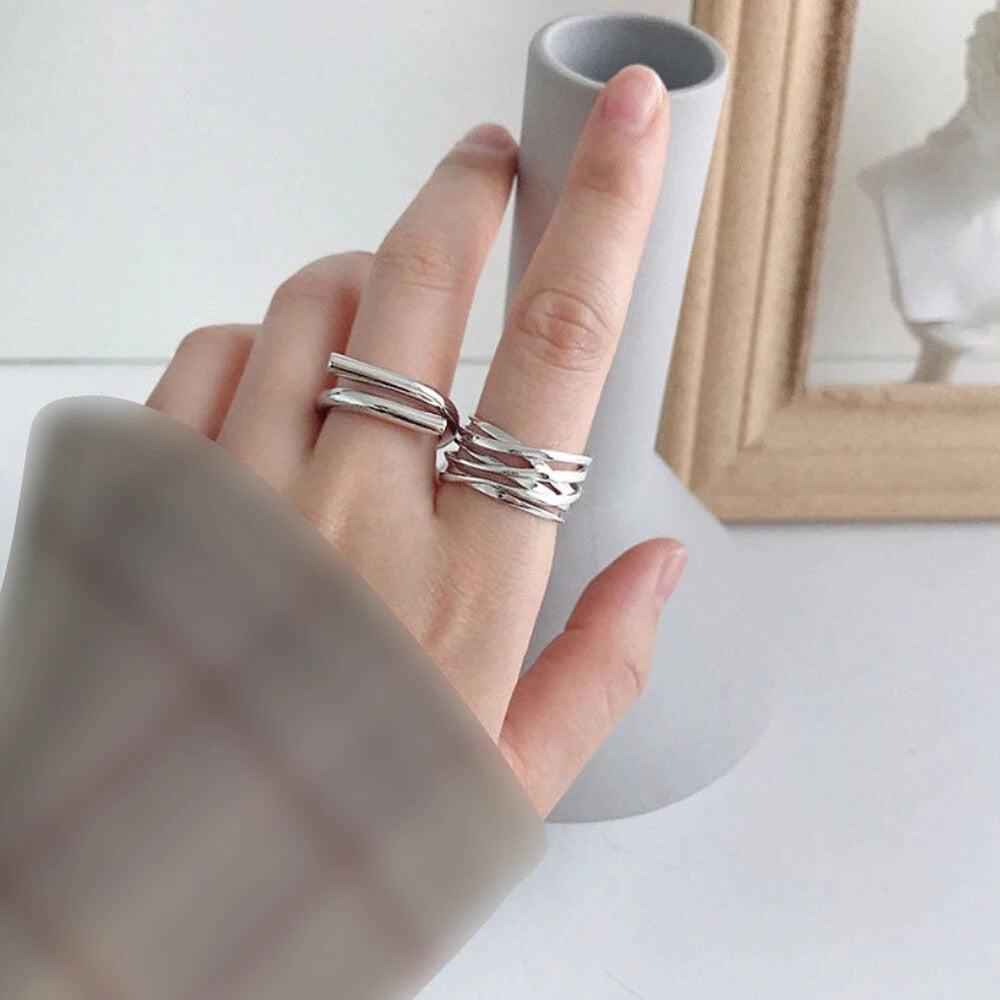 Multi-Row Cuff Ring in Sterling Silver