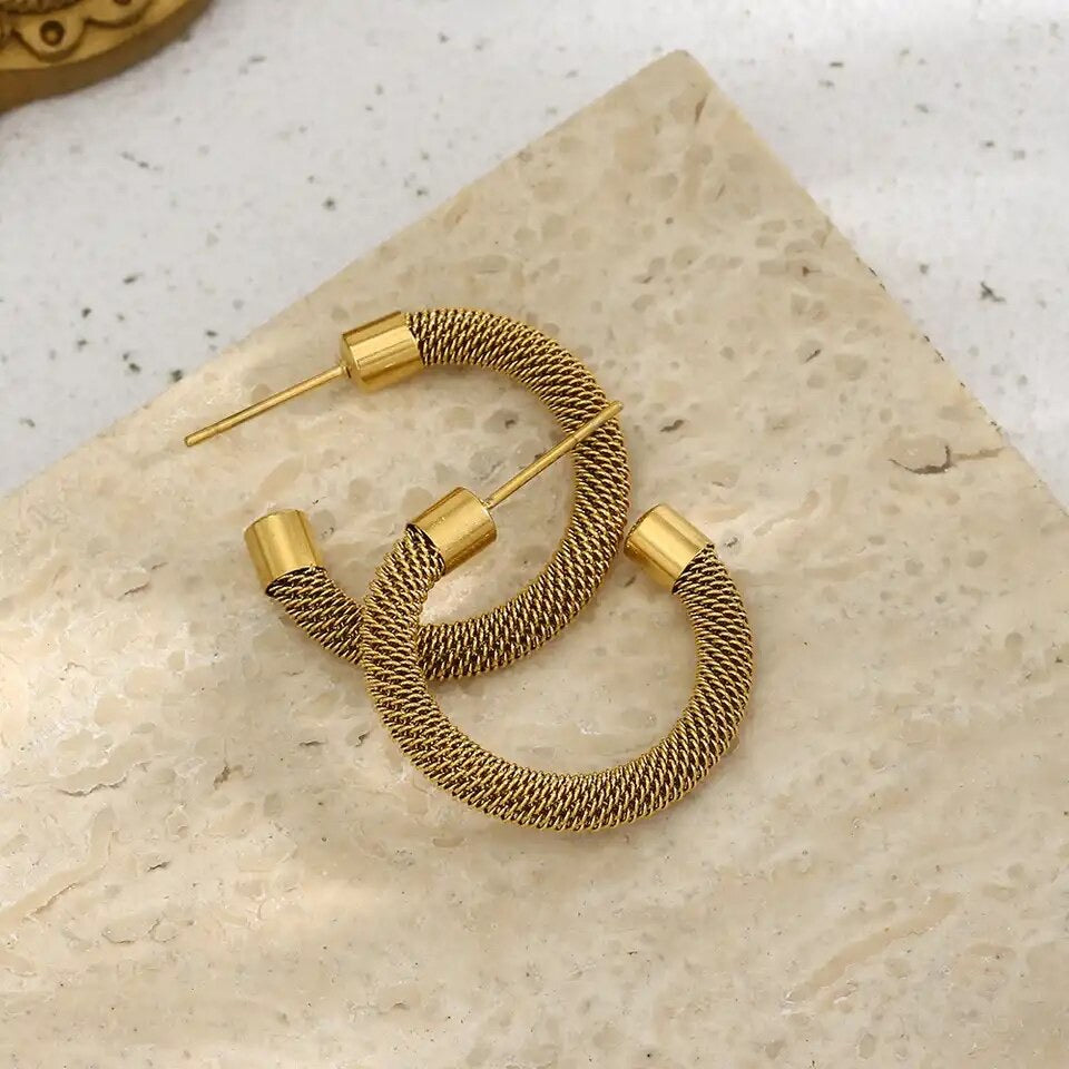 Mesh Tube Hoop Earrings