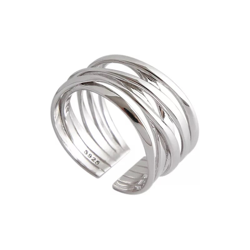 Multi-Row Cuff Ring in Sterling Silver