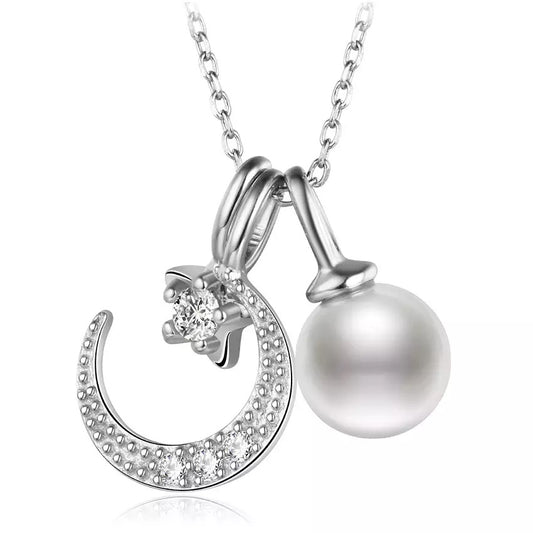 Crescent Moon and Star Charm Necklace