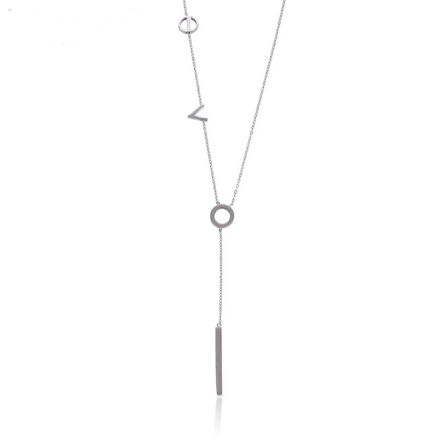 "LOVE" Letters Lariat Y Necklace