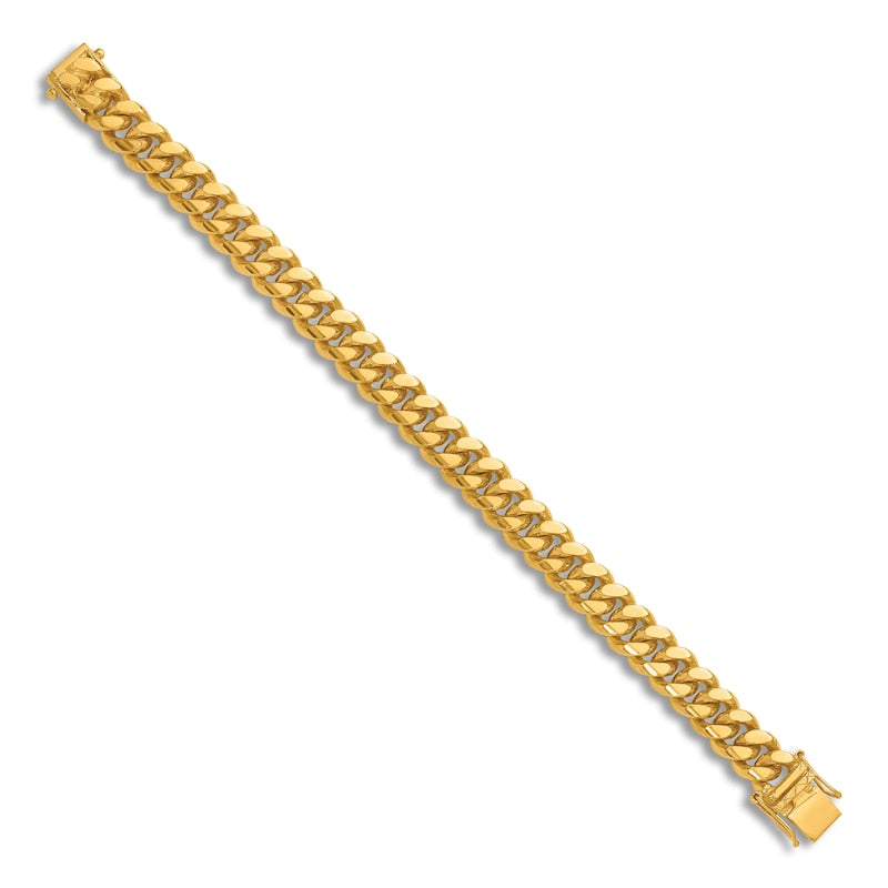 Solid Cuban Link Chain Bracelet 18K Yellow Gold 8.5"