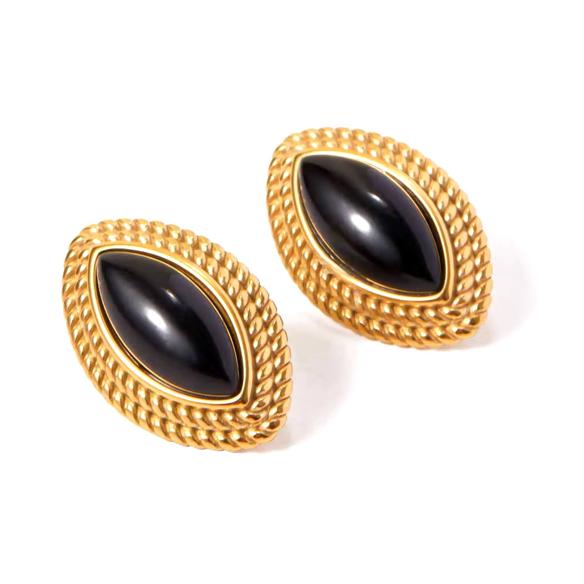 Black Onyx Stud Earrings