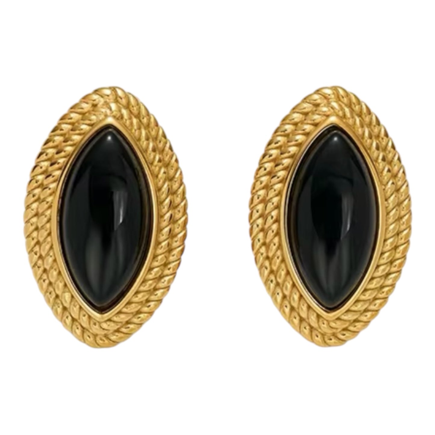 Black Onyx Stud Earrings