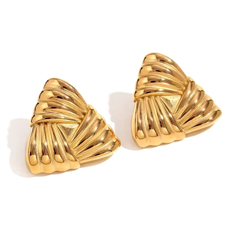 Triangle Sculptured Drop Earrings