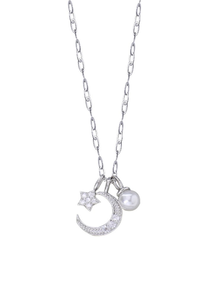 Crescent Moon and Star Charm Necklace