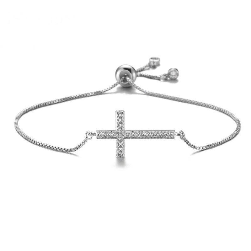 Sideways Cross Bolo Bracelet