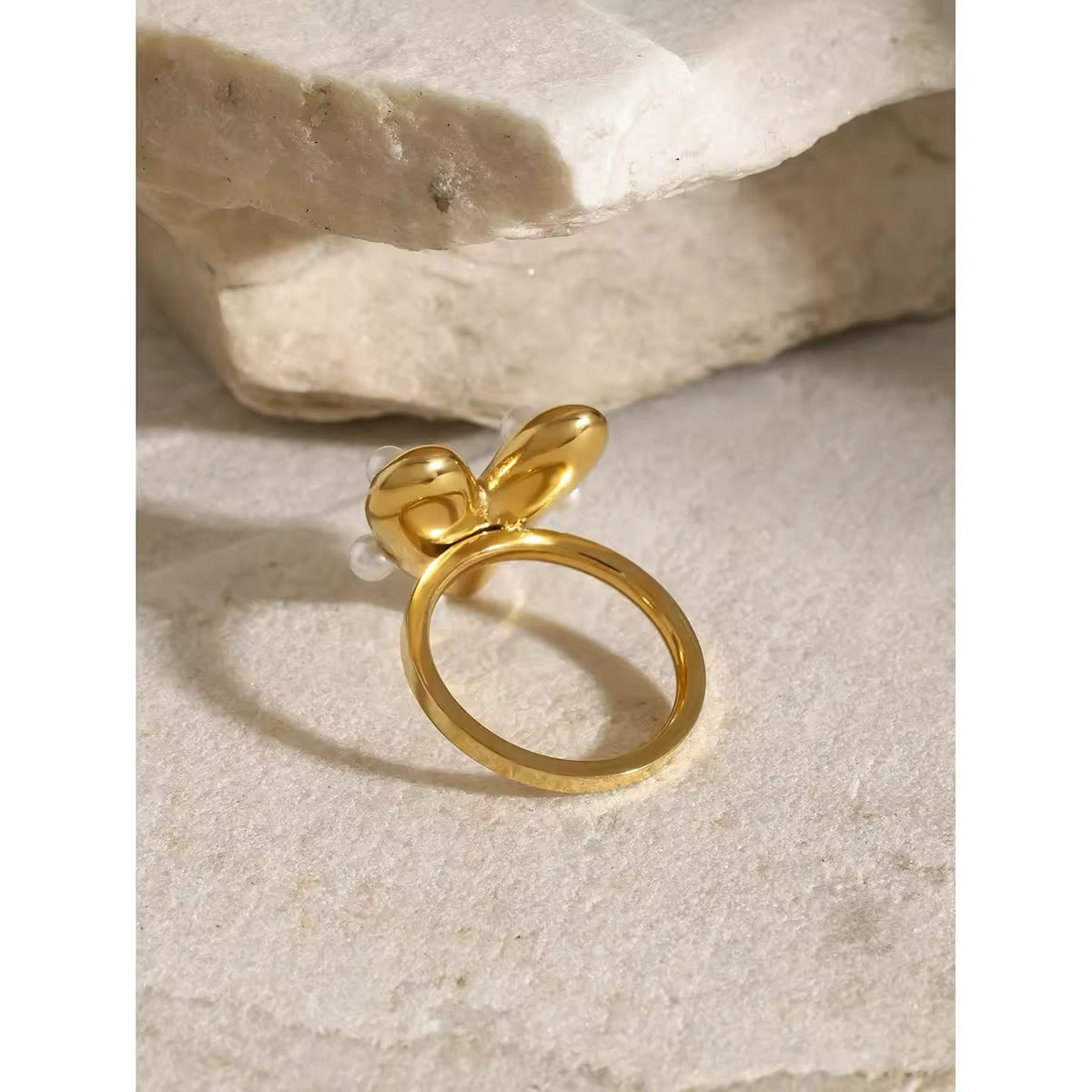 Heart Ring with Pearl Accents 14K Gold