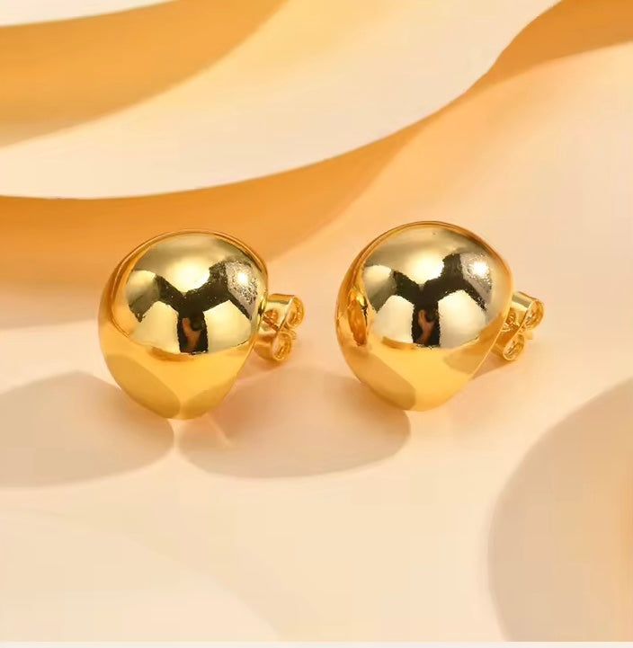 Button Dome Stud Earrings