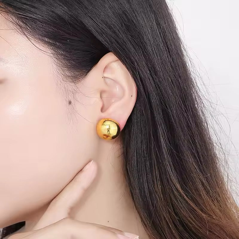 Button Dome Stud Earrings