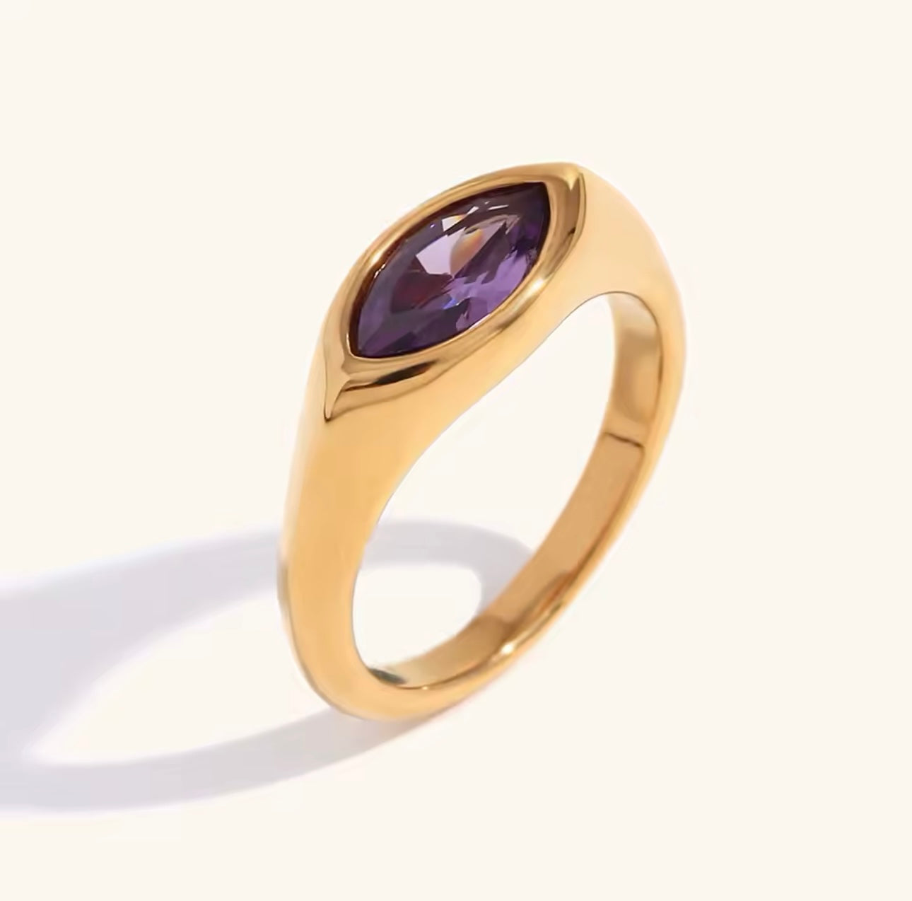 Amethyst Ring in 18K Gold Vermeil