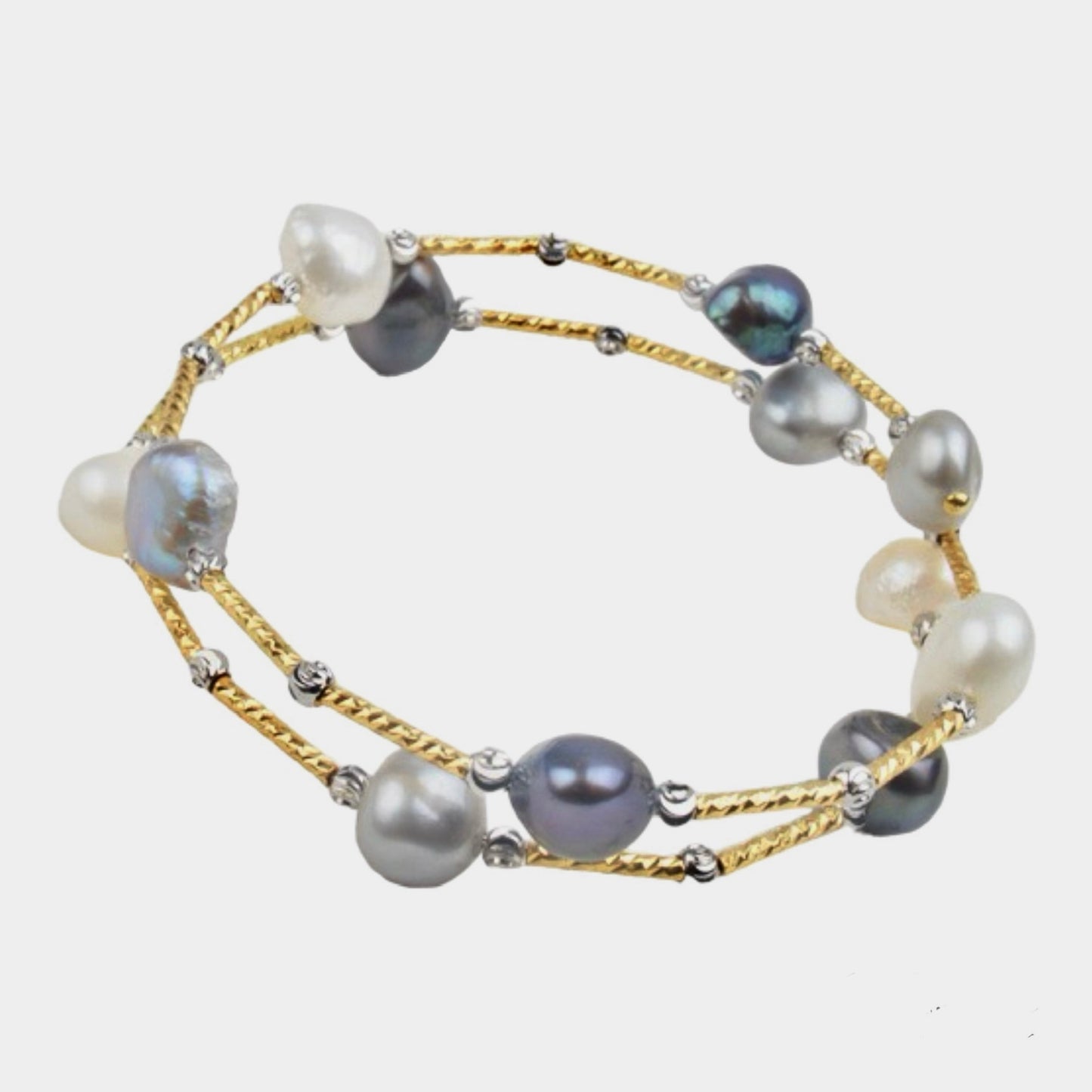 Baroque Pearl Spiral Wrap Bracelet