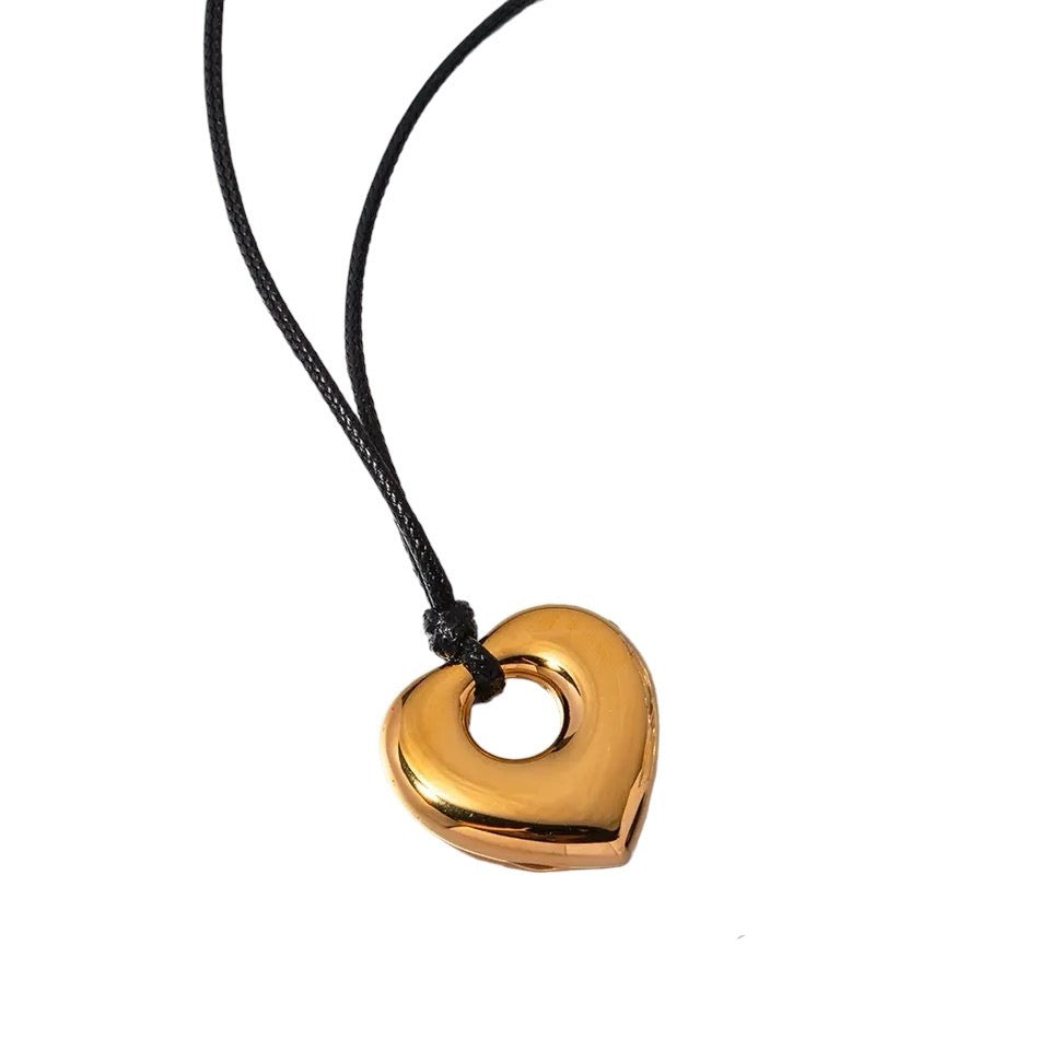 ZARD Heart Charm Cord Choker Necklace