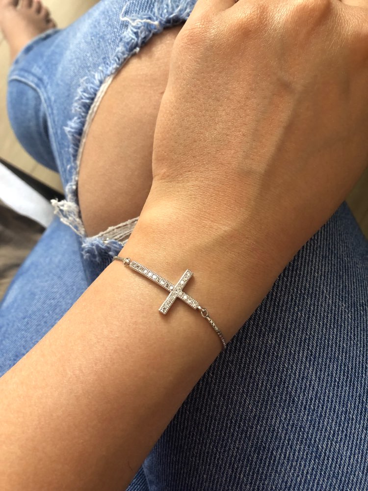 Sideways Cross Bolo Bracelet