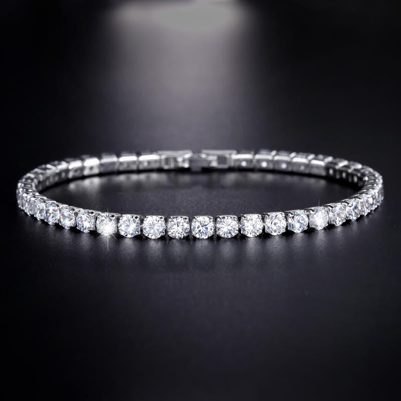 Classic 4 Prong Cubic Zirconia Eternity Tennis Bracelet