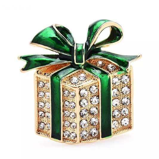 Christmas Gift Box Brooch