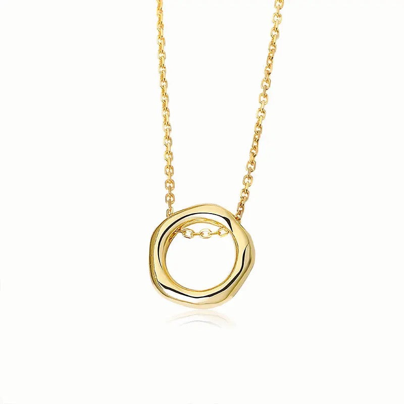 Open Circle Infinity Hoop Pendant Minimalist Necklace